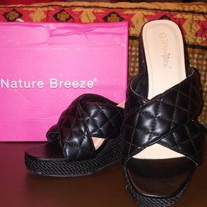 Black slip on Wedges